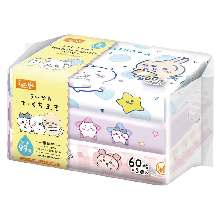 手口ふきちいかわ60枚入り3個入り純水99％※柄は選べません