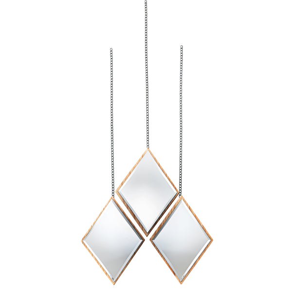 ウォールミラー3個セットダイヤ壁掛けミラー