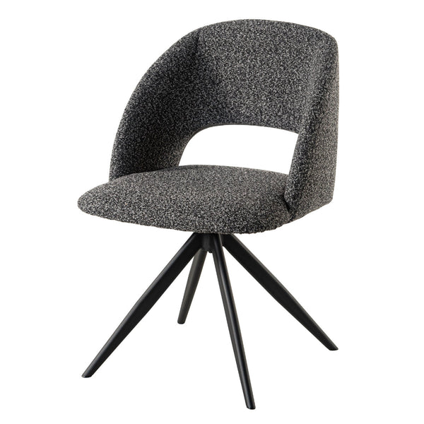 ダイニングチェア座面高45cm回転ファブリックモダン