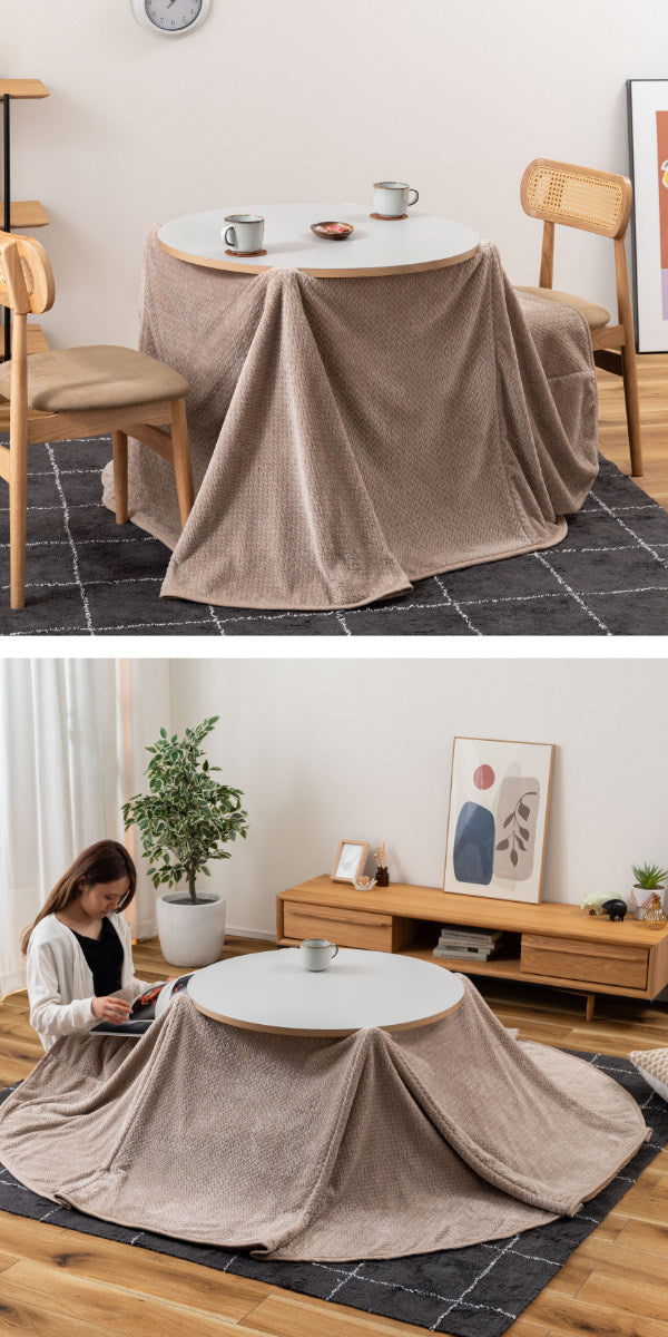 こたつ布団 円形 直径209cm ハイタイプ ダイニング用 （ 209×209cm 天板直径80cm 専用 布団 コタツ こたつ 炬燵 薄手 薄い 暖かい ロータイプ 2WAY コタツ布団 こたつふとん 丸 省スペース シンプル コンパクト 北欧 ） こたつ布団 円形 直径209cm ハイタイプ ダイニング用 – ハウジー