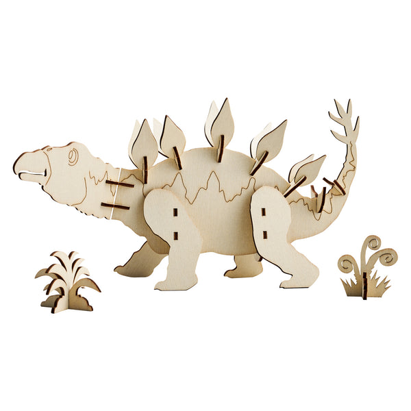 キーフック天然木色塗り恐竜組立て式