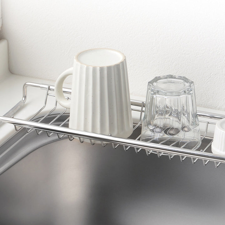 水切りラックシンク渡しアットアクアステンレス製スライド水切りラックスリム