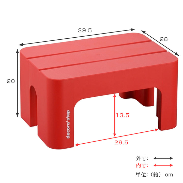 ステップ台踏み台squ+デコラステップS幅39cm高さ20cm