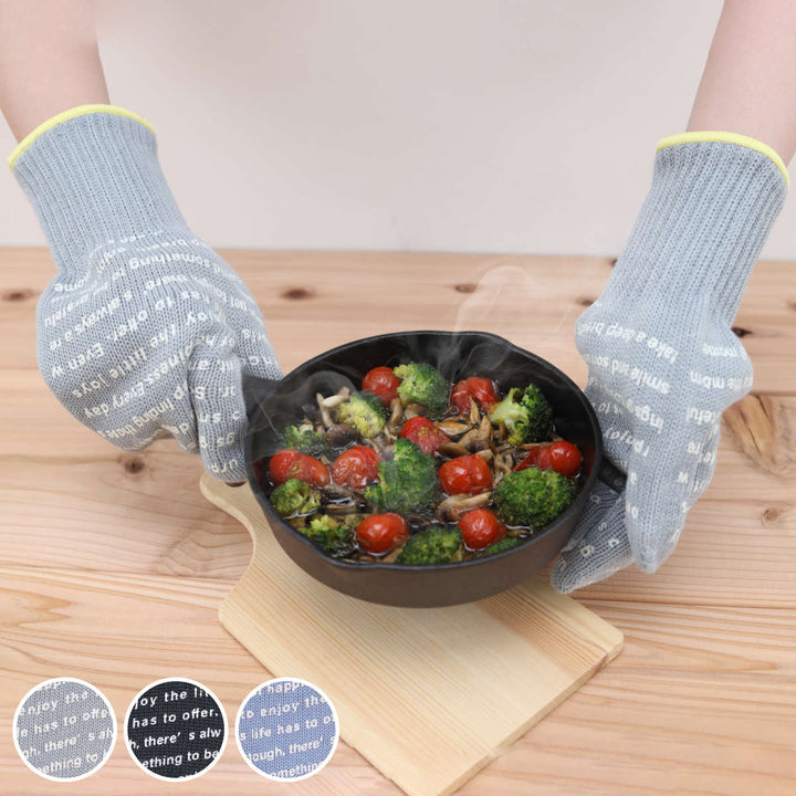 鍋つかみ3本指ミトン耐熱滑り止め付アウトドア