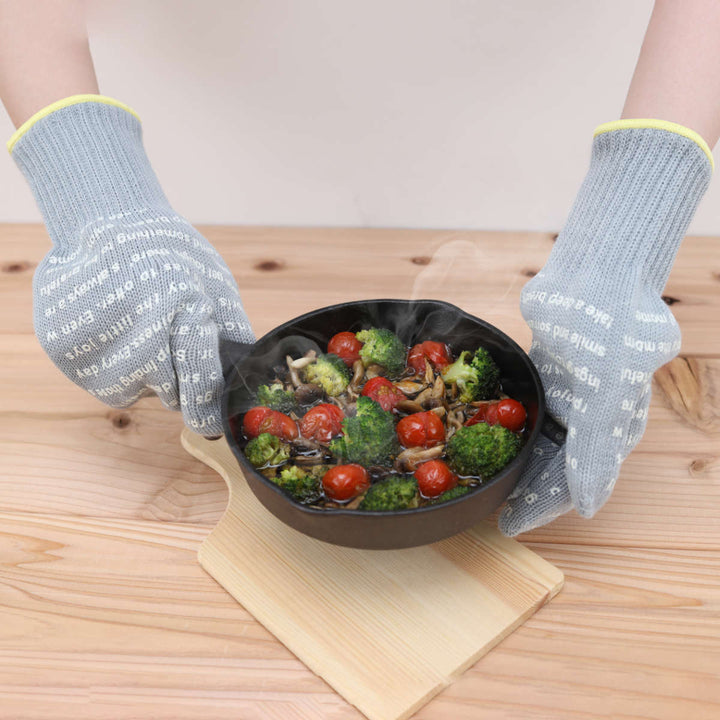 鍋つかみ3本指ミトン耐熱滑り止め付アウトドア