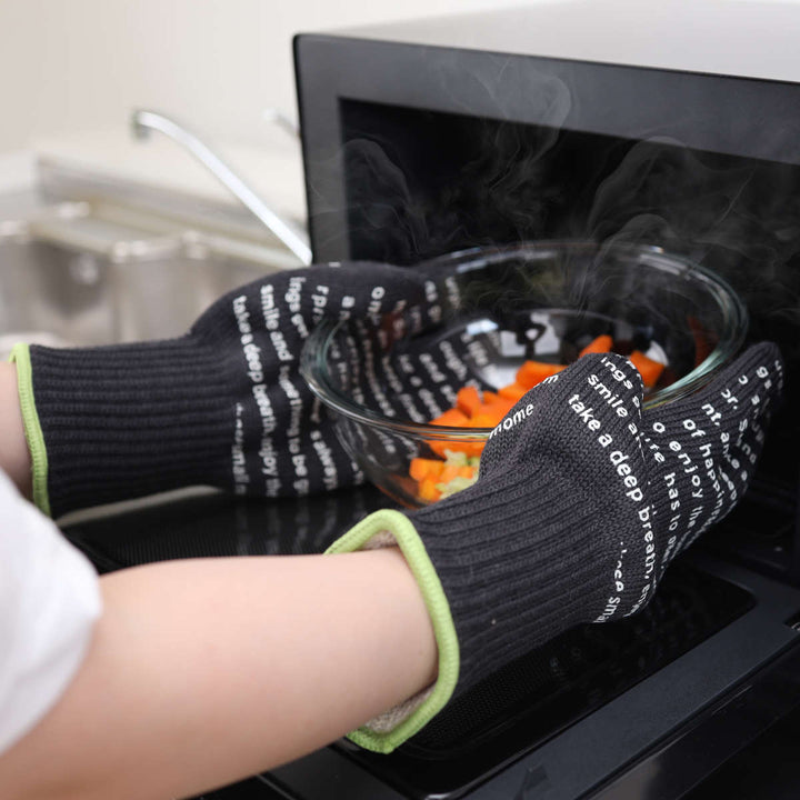 鍋つかみ3本指ミトン耐熱滑り止め付アウトドア