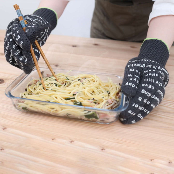 鍋つかみ3本指ミトン耐熱滑り止め付アウトドア