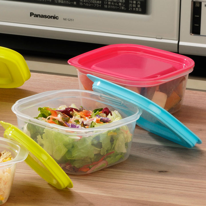 保存容器楽ちんパックスクエア630ml4色組