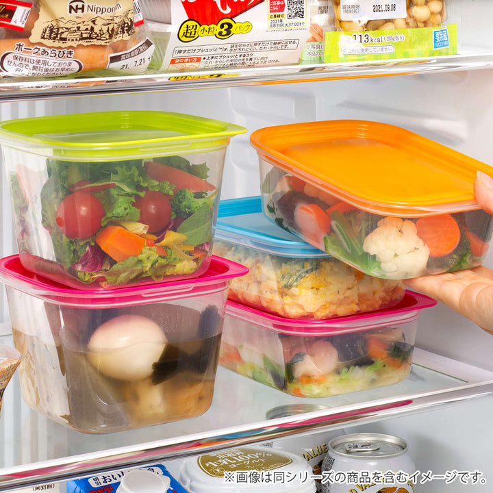 保存容器楽ちんパック角型600ml4色組