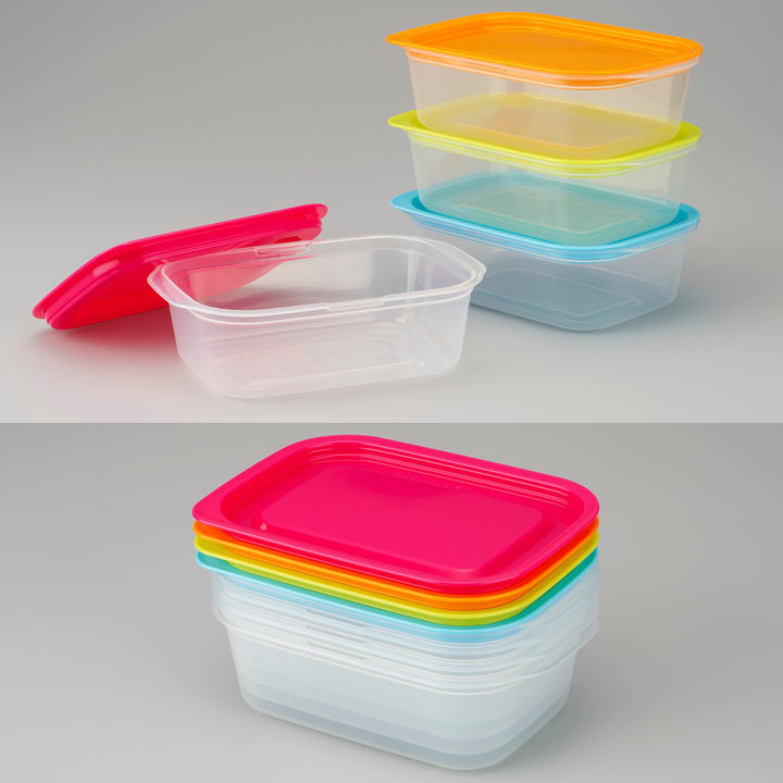 保存容器楽ちんパック角型600ml4色組