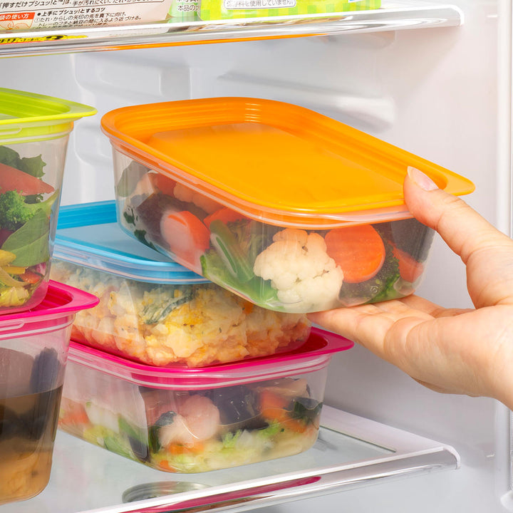 保存容器楽ちんパック角型600ml4色組