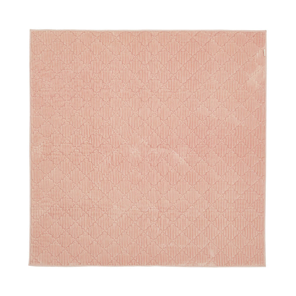 ラグ洗えるくすみカラーのストライプフランネルラグショコラ190×190