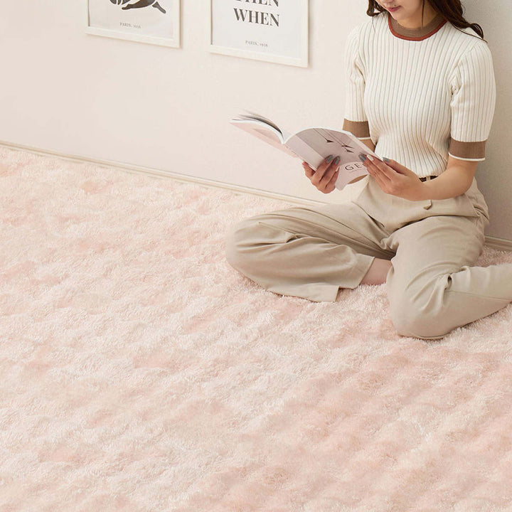 ラグ洗えるメルア120x180ポコポコシャギーラグ