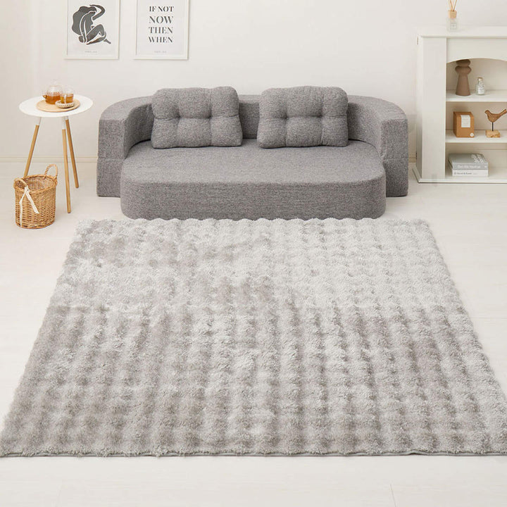 ラグ洗えるメルア180x180ポコポコシャギーラグ