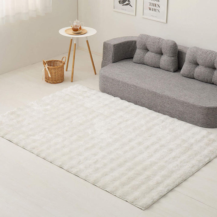 ラグ洗えるメルア180x180ポコポコシャギーラグ