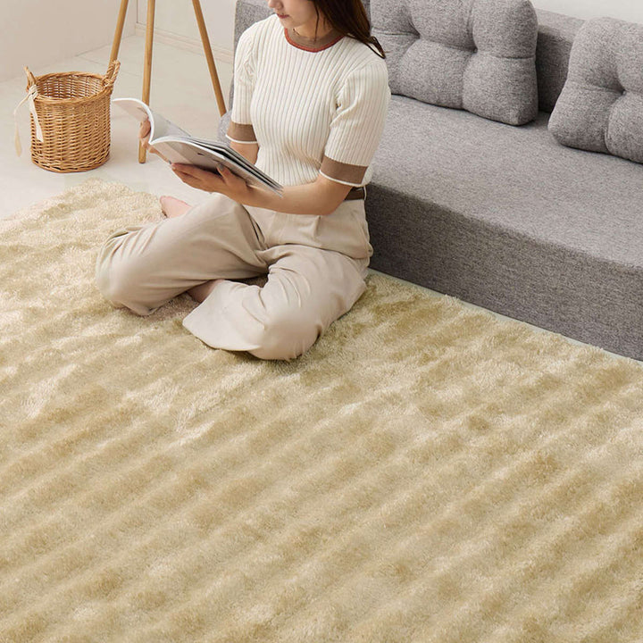 ラグ洗えるメルア180x240ポコポコシャギーラグ