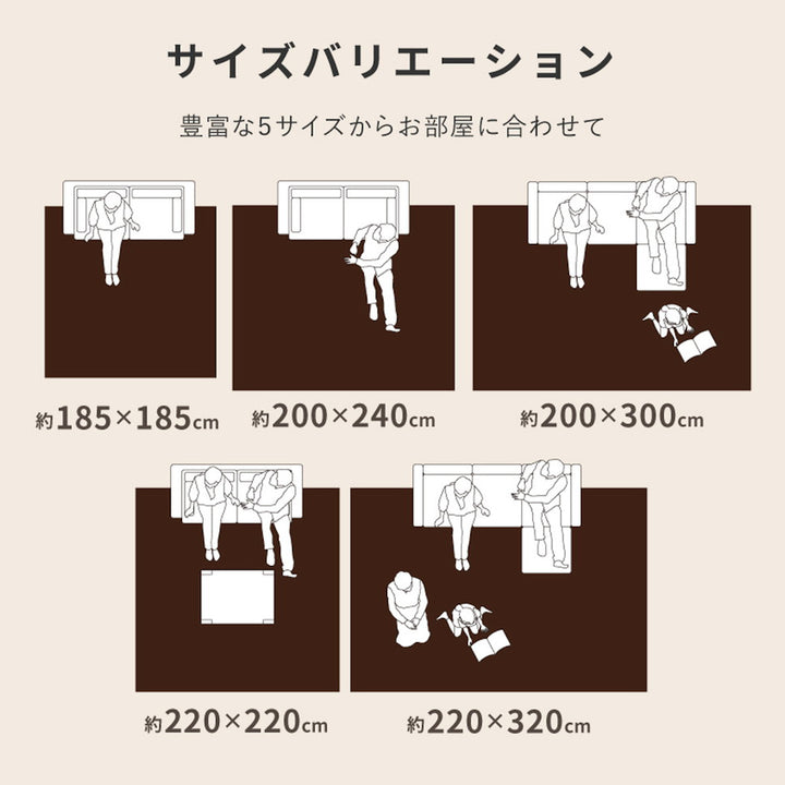 ラグ洗えるアドリア200x240ホットカーペットカバー