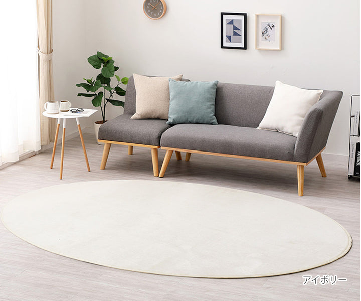 ラグ洗えるメレンゲタッチの洗えるコンパクトラグ160x220楕円形