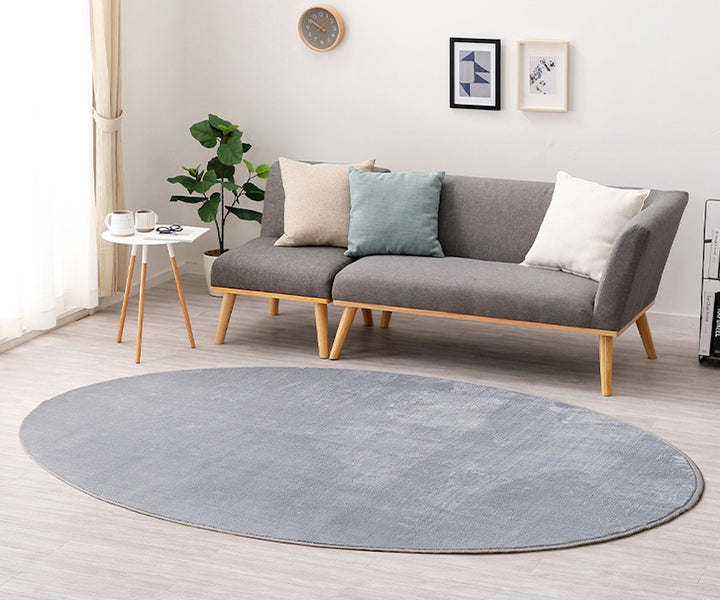 ラグ洗えるメレンゲタッチの洗えるコンパクトラグ160x220楕円形