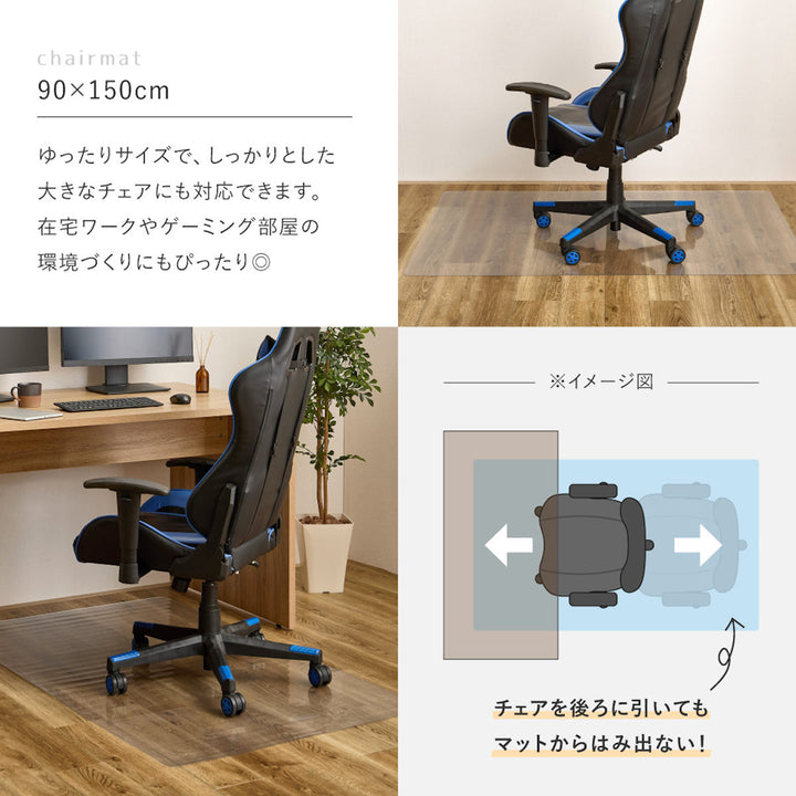 クリアマット90x150クリアダイニングラグ透明マット