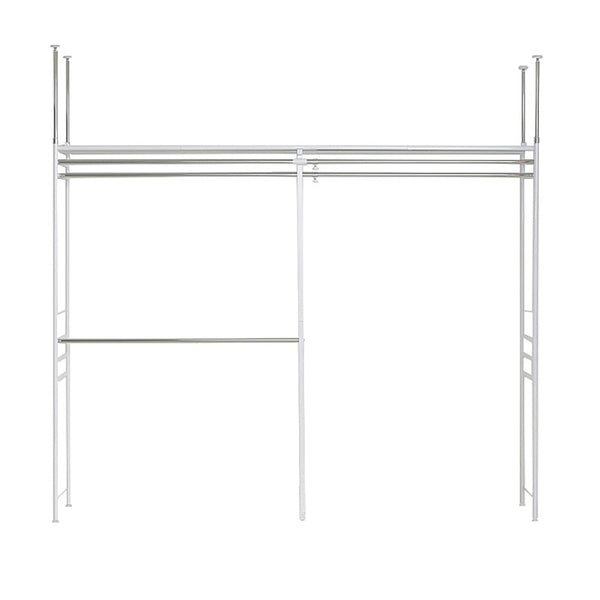 突っ張りハンガーラック幅120～200cm高さ200～265cmダブルハンガーロータイプワイド