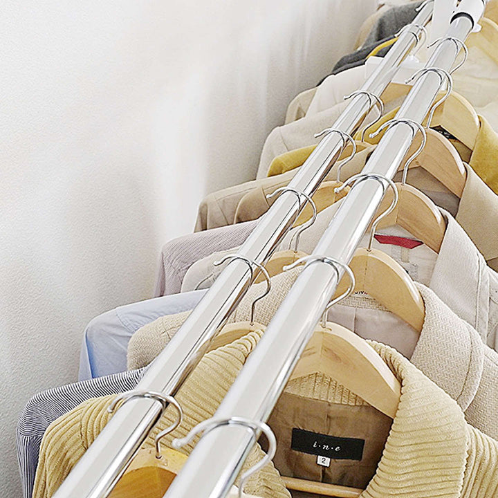 突っ張りハンガーラック幅120～200cm高さ220～285cmダブルハンガーハイタイプワイド