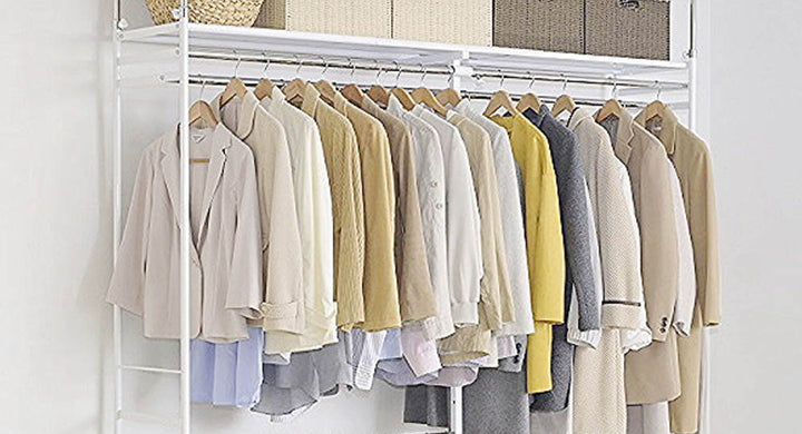 突っ張りハンガーラック幅120～200cm高さ220～285cmダブルハンガーハイタイプワイド