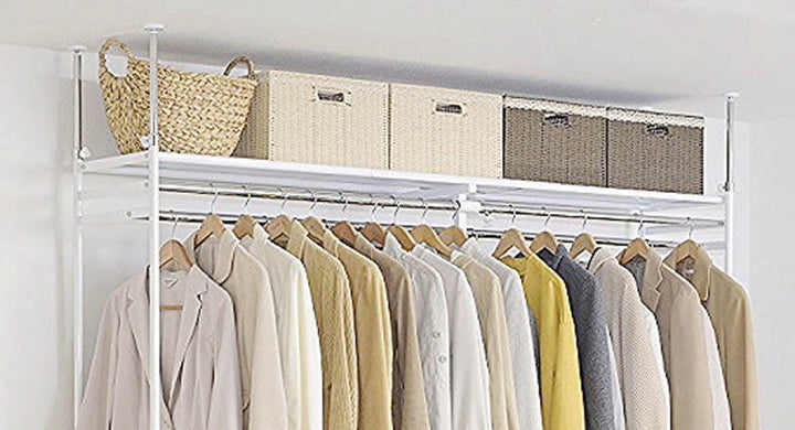 突っ張りハンガーラック幅120～200cm高さ220～285cmダブルハンガーハイタイプワイド