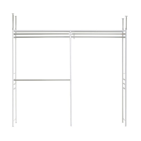 突っ張りハンガーラック幅120～200cm高さ220～285cmダブルハンガーハイタイプワイド