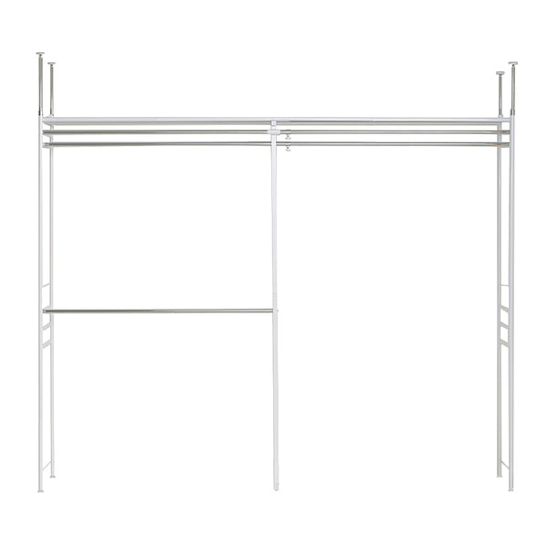 突っ張りハンガーラック幅150～250cm高さ220～285cmダブルハンガーハイタイプスーパーワイド