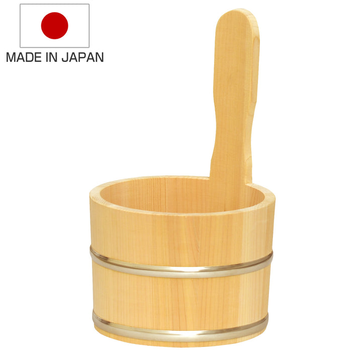 湯桶木製片手湯桶ステンレスタガ椹サワラ