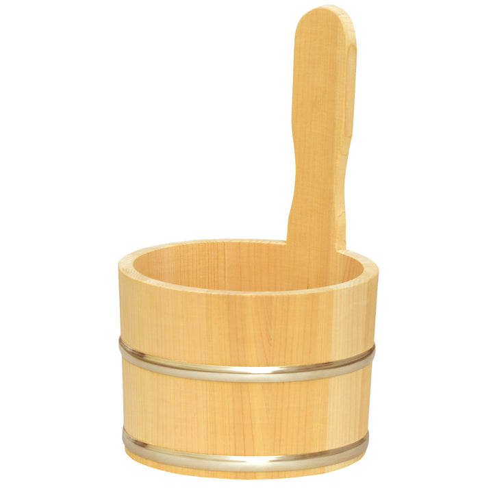 湯桶木製片手湯桶ステンレスタガ椹サワラ