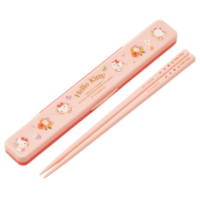 音の鳴らない箸・箸箱セット キティパステル水彩花柄
