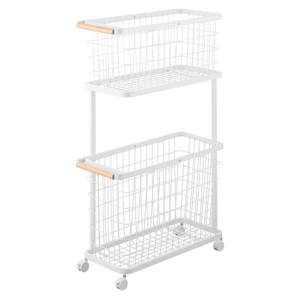 山崎実業toscaランドリーワゴン＋バスケットトスカスリム