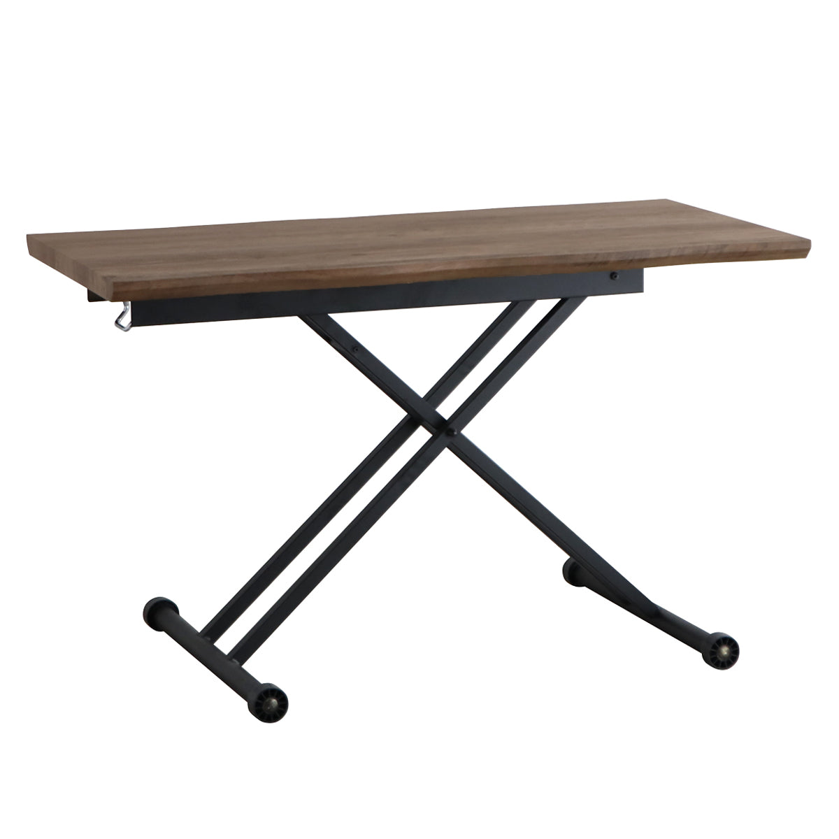 リビングテーブル 幅120cm 昇降式 天然木風天板 リフティングテーブル