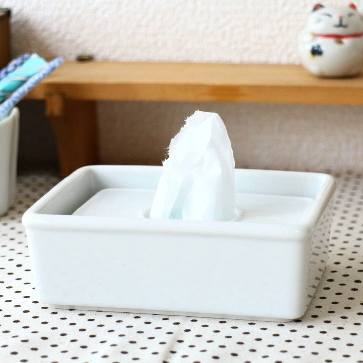 ティッシュボックス 陶器製ティッシュボックス ポケット ティッシュ