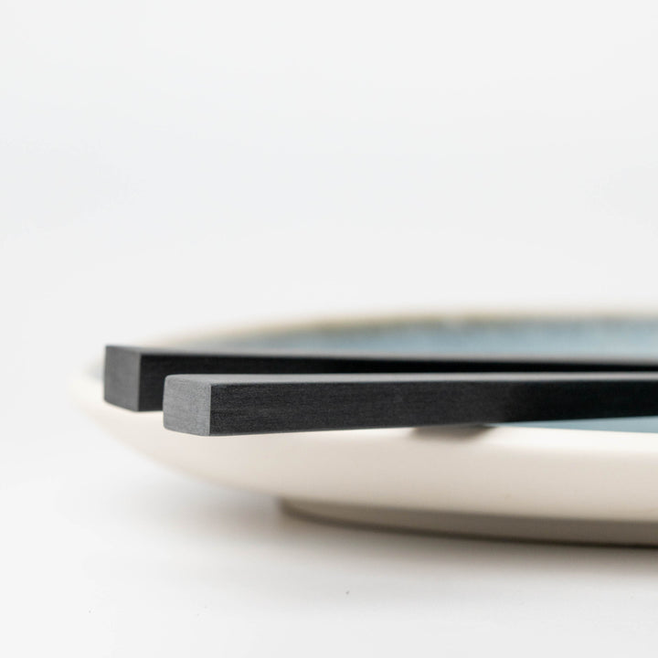 CutipolクチポールKUBE箸＋箸置き箱付ペアセットブラック×ブラックシルバー