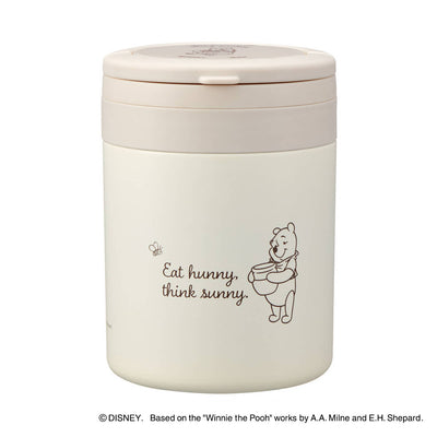 スープジャー 500ml 折りたたみハンドル付 デリカポット プーさんシンプルロゴ