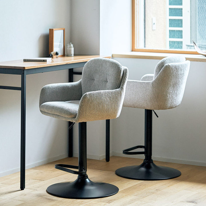ダイニングチェア座面高61～72cm回転昇降式カウンターチェアアーク