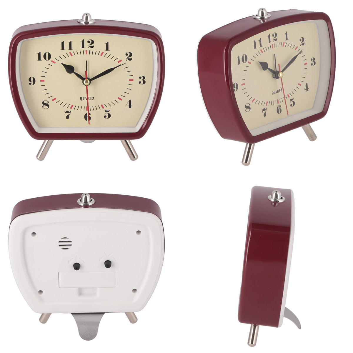 置き時計 レトロ 静音 スイープ秒針 目覚まし時計 – ハウジー