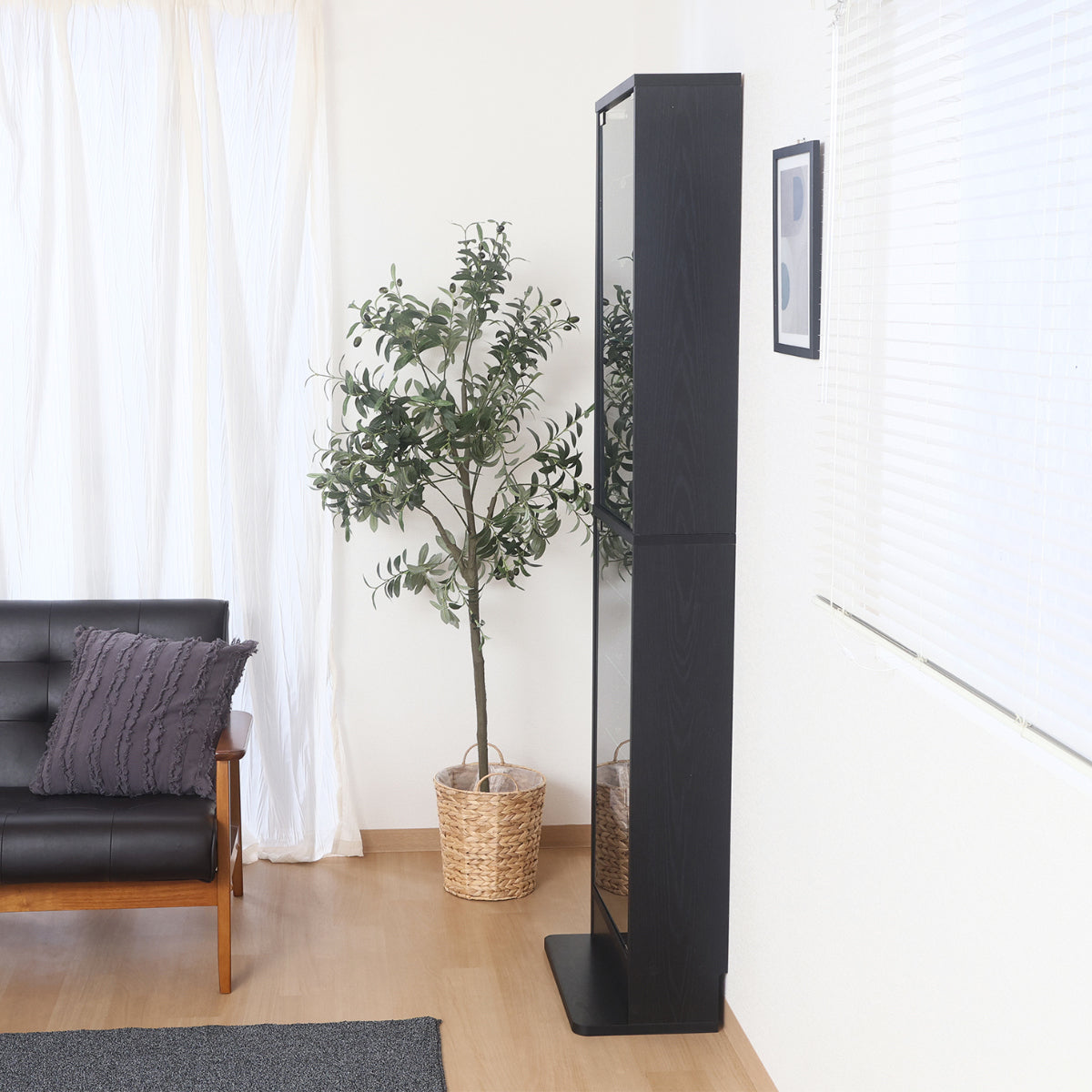 コレクションケース 幅48.5cm TOR ハイタイプ ミラー付き ガラス扉