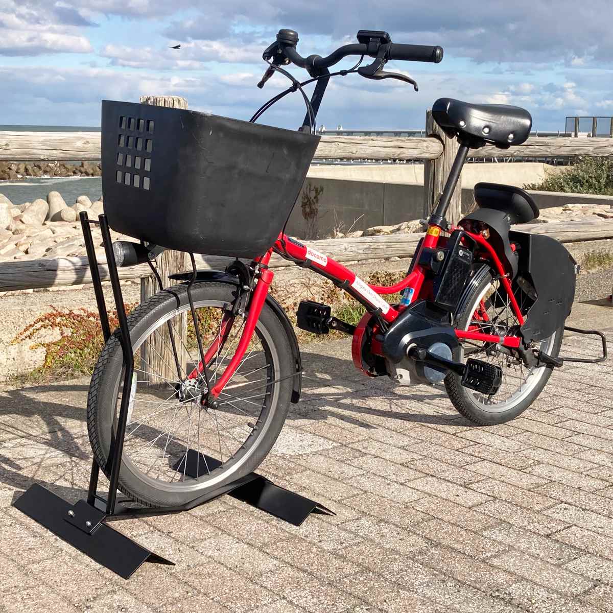 電動自転車スタンド 1台用 20～26インチ タイヤ幅6cm 自転車ラック