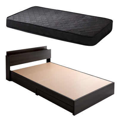 宮棚付チェストベッド ポケットコイルマットレスセット セミダブル