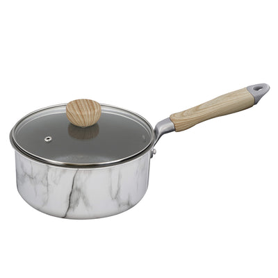 片手鍋 18cm IH対応 ふっ素樹脂加工 MARBLE KITCHEN ソースパン