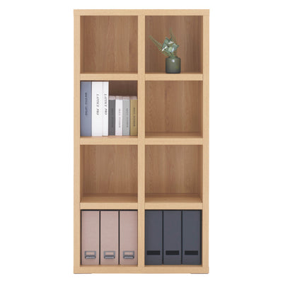 本棚 幅74.3cm 日本製 完成品 木目調 ラチス ミドルタイプ 2列