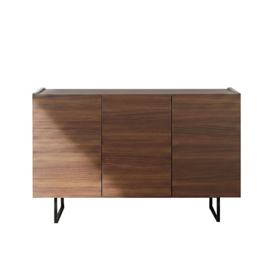 サイドボード 幅119.8cm 日本製 完成品 木目調 板戸 可動棚 お掃除ロボット対応