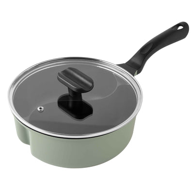 片手鍋 仕切り鍋 20cm IH対応 ガラス蓋付き 仕切り付き ダブルクック