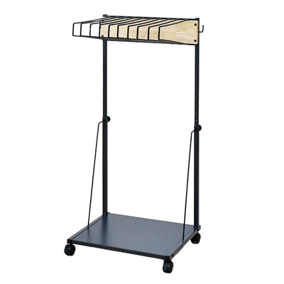 ジーンズハンガー 高さ伸縮 10本掛け 幅49cm キャスター付 棚付き 日本製