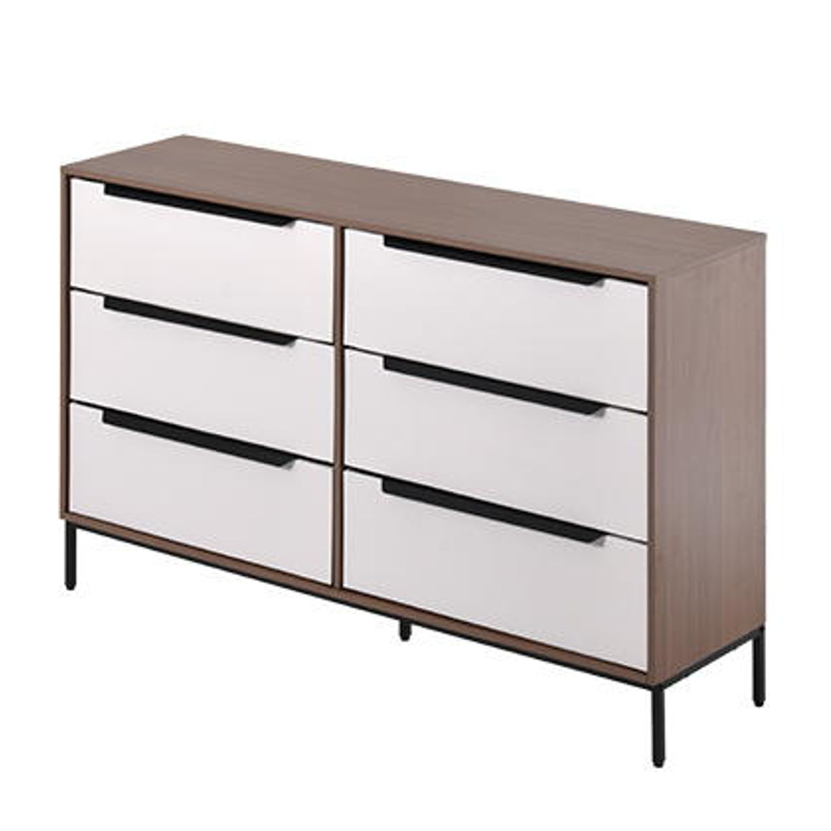 チェスト 幅117.5cm 3段 引き出し6杯 収納 木目調 脚付き – ハウジー