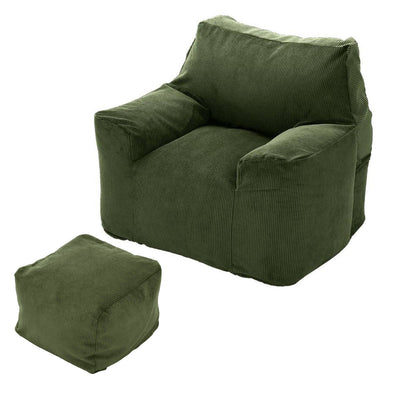 ソファ 幅89cm 1人掛け オットマン付き コーディロイ